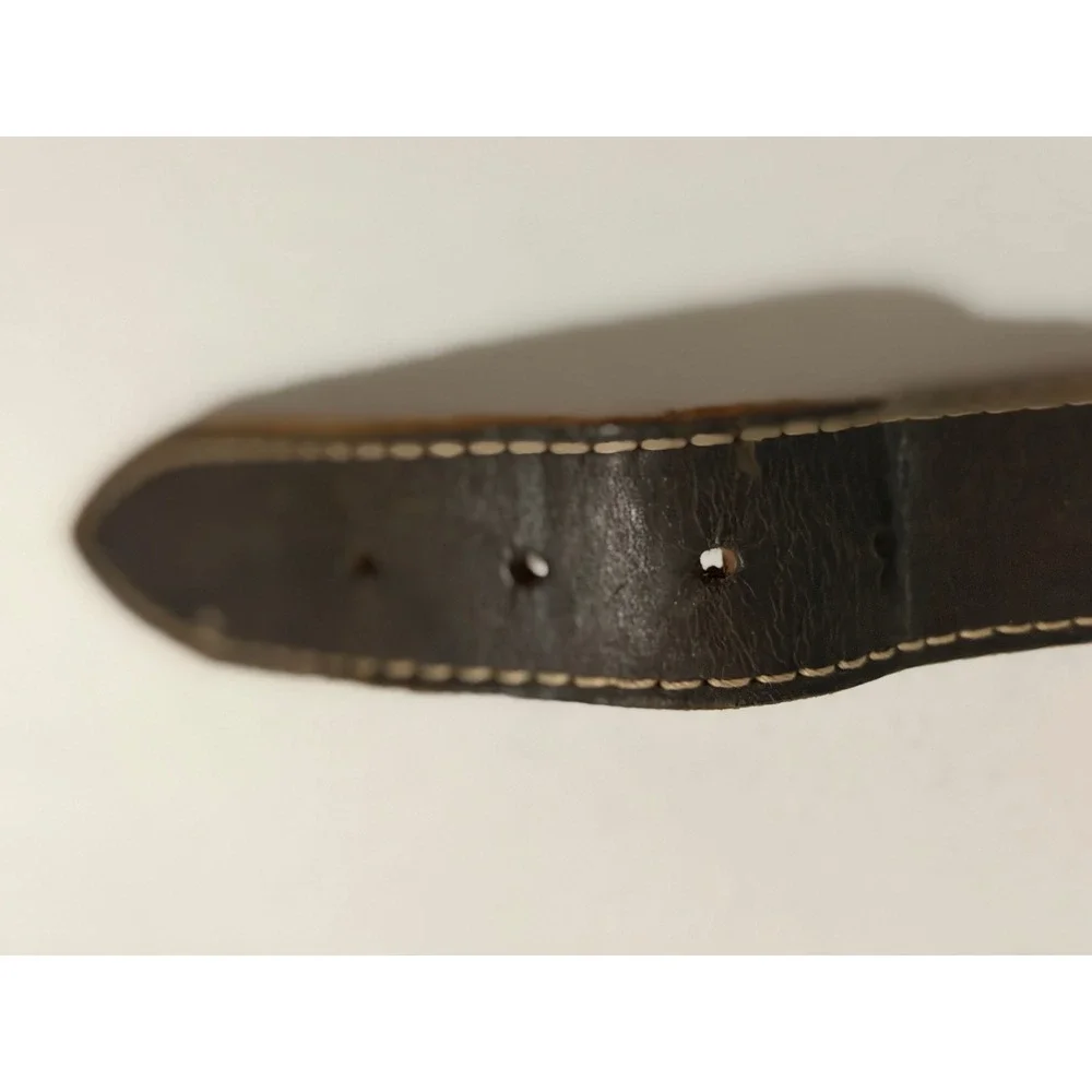 Mustang Studded Spiked Leather Dog Collar Brown